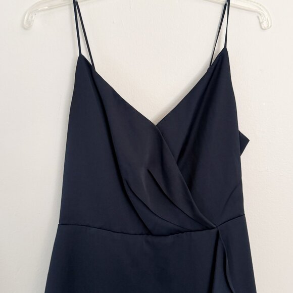 Chelsea28 A Line Navy Surplice Wrap Ruffle Midi Dress Nordstrom Medium - Picture 3 of 8